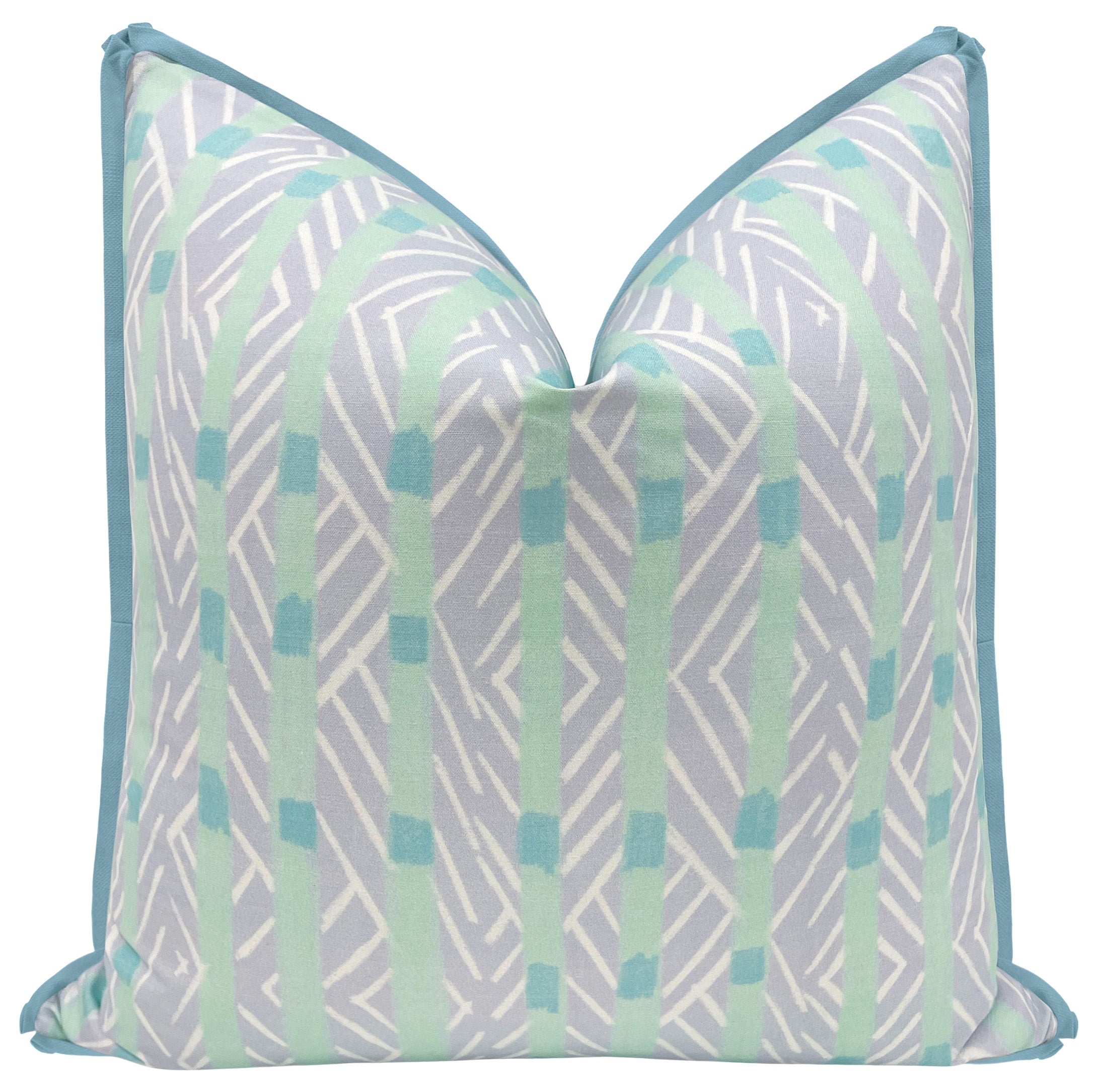 BOWTIE STRIPES // DUSTY BLUE | TEIL TEXTILES - 14" X 36" / BUTTERFLY FLANGE / Hydrangea Blue - Image 0