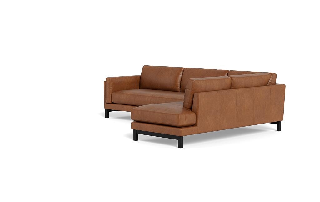 Gaby Leather 3-Seat Sectional with Right Bumper - Image 2