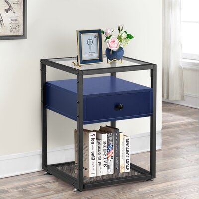 Modern Nightstand With Storage Drawer And Open Shelf - Image 0