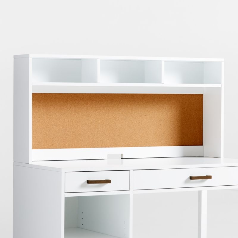 Parke White Wood 2-Drawer Kids Desk with Hutch - Image 2