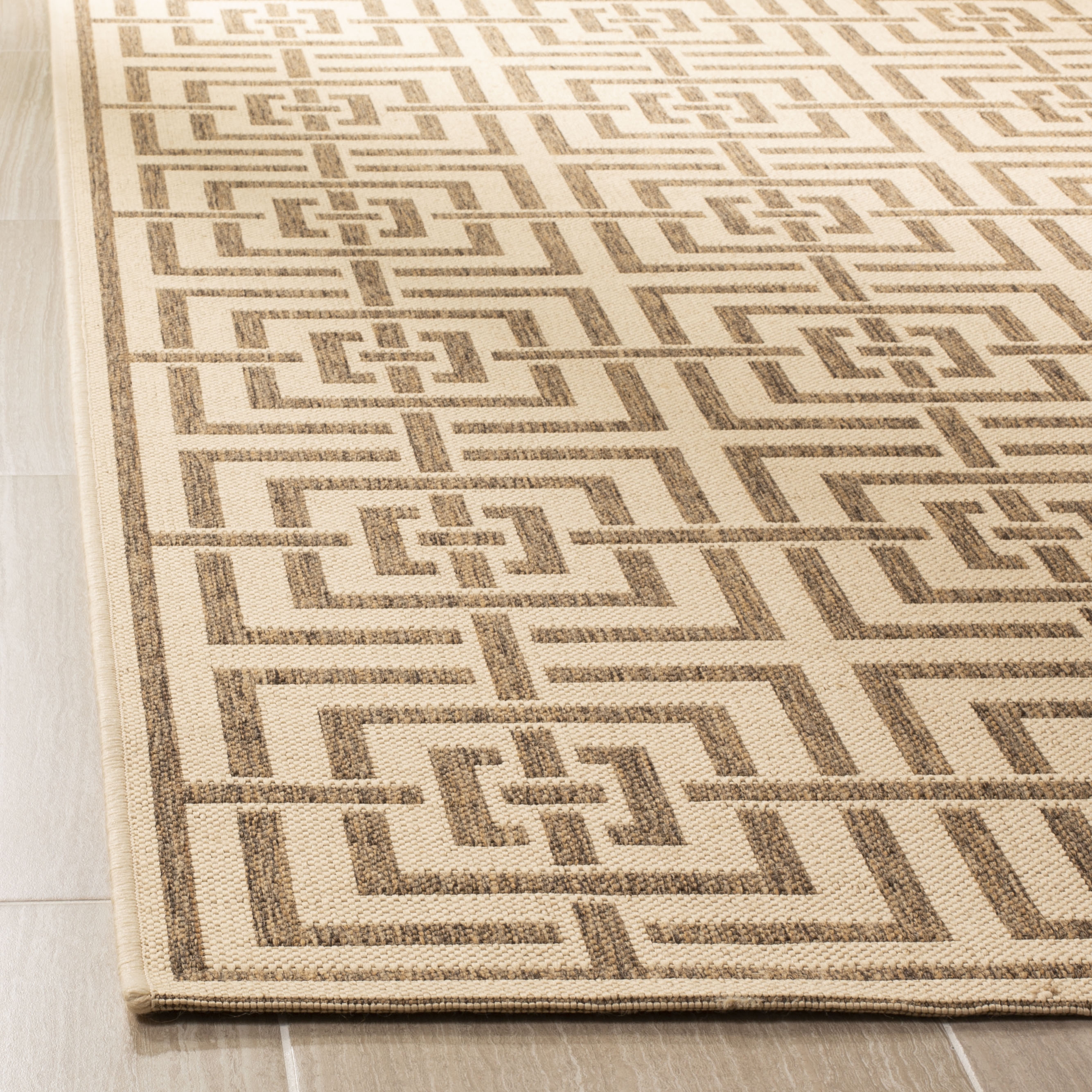 Arlo Home Indoor/Outdoor Woven Area Rug, LND128C, Cream/Beige,  4' X 6' - Image 2
