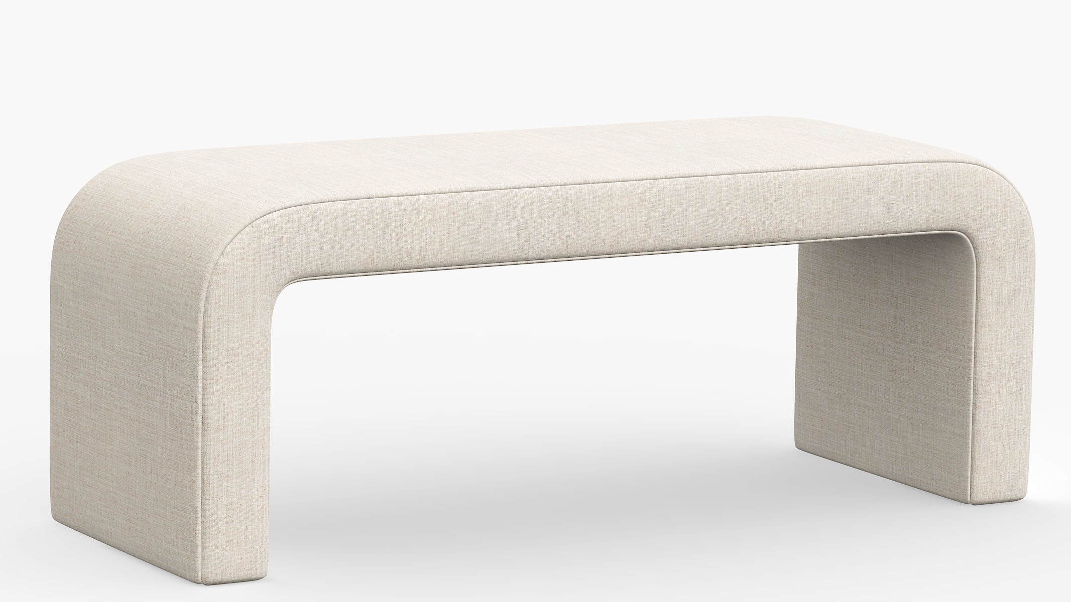 Waterfall Bench, Talc Everyday Linen - Image 1