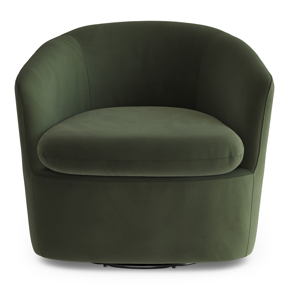 Turoy 32.5" Velvet Swivel Lounge Chair - Hale Fir Green - Image 1