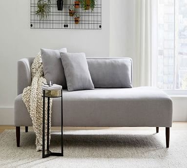 SoMa Palomar Upholstered Chaise Lounge, Polyester Wrapped Cushions, Park Weave Ash - Image 1