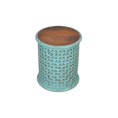 Opress Solid Wood Tray Top Drum End Table - Image 0