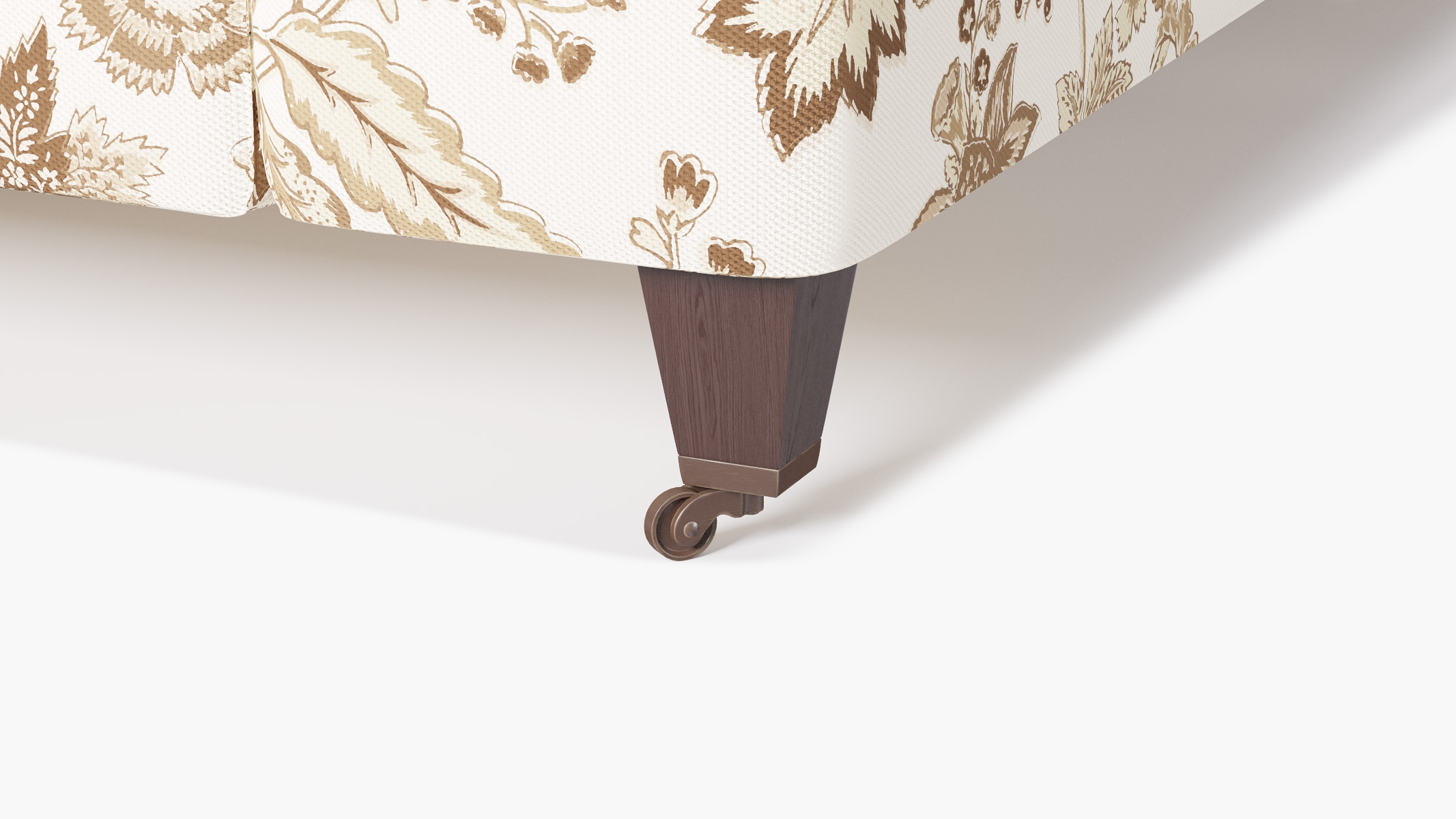 Classic Sofa, Tawny La Vendee, Espresso with Antique Brass Caster - Image 1