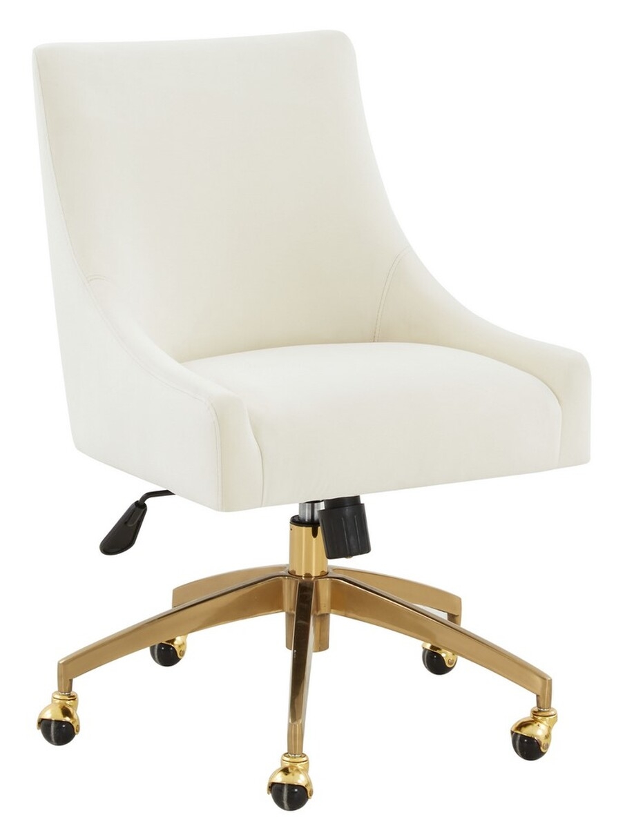 Jakob Adjustable Swivel Desk Chair - Cream/Gold - Image 0