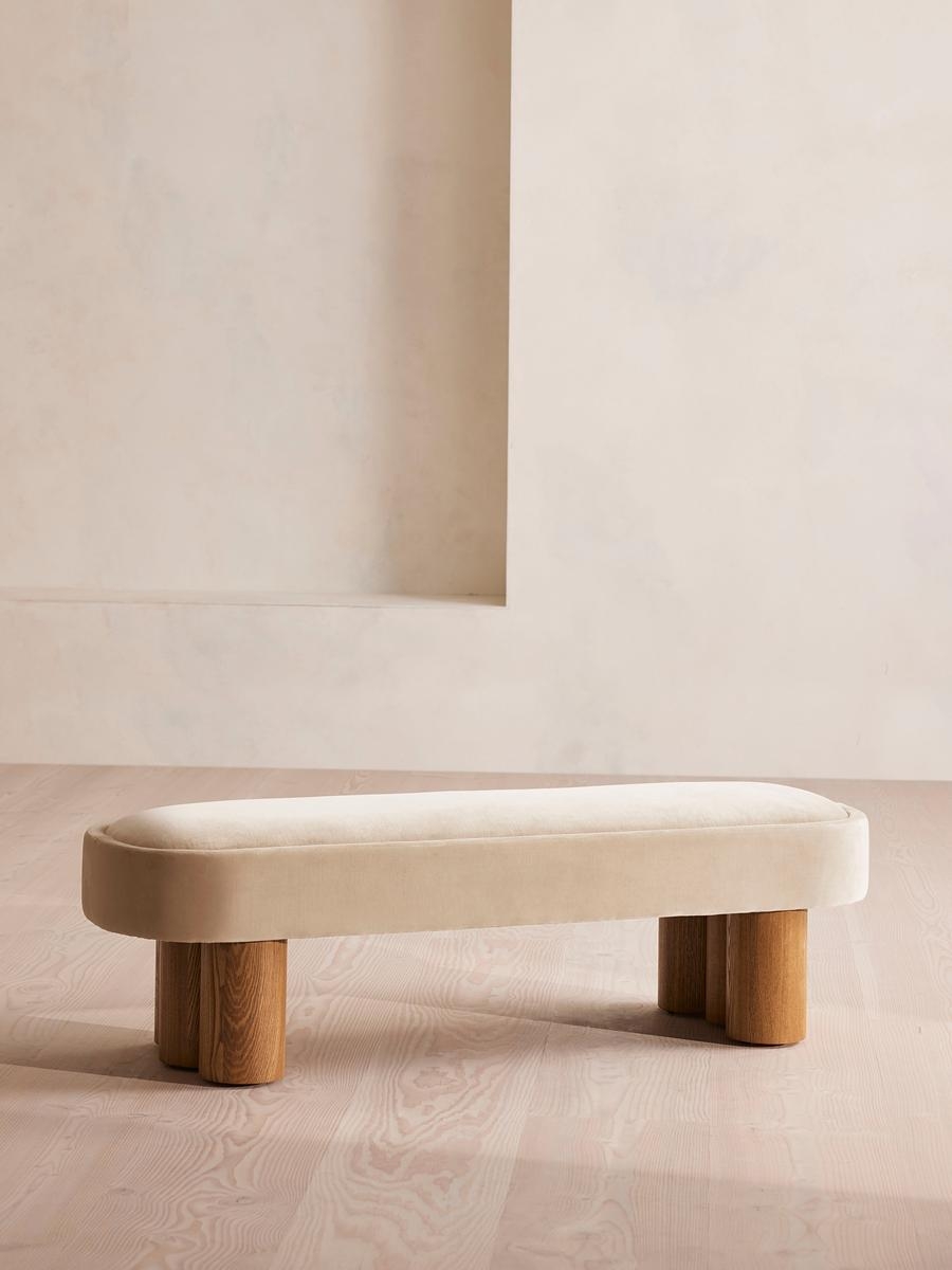 Nieve Bench, Velvet, Porcelain, US - Image 0