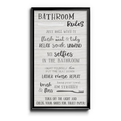 Bathroom Rules- Premium Framed Canvas - Ready To Hang-44213 - Image 0