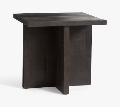 Rocklin 24" Reclaimed Wood Side Table, Rustic Black - Image 5