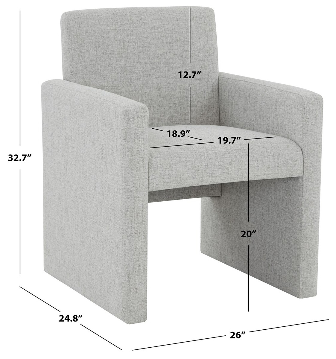 Maisey Linen Dining Chair - Light Grey - Image 4