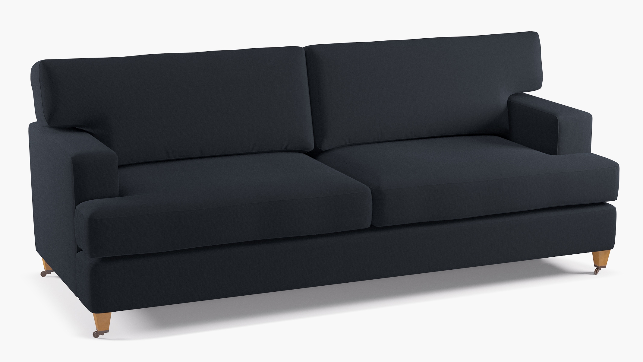 Classic Sofa, Navy Everyday Linen, Oak - Image 1