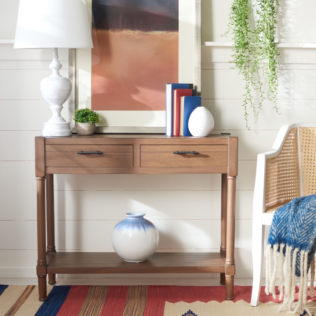 Filbert 2 Drawer Console Table - Brown - Safavieh - Image 1