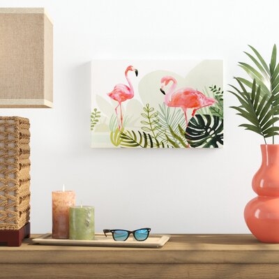 Flamingo Forest Collection A by Victoria Borges Painting Print on Canvas - Image 0