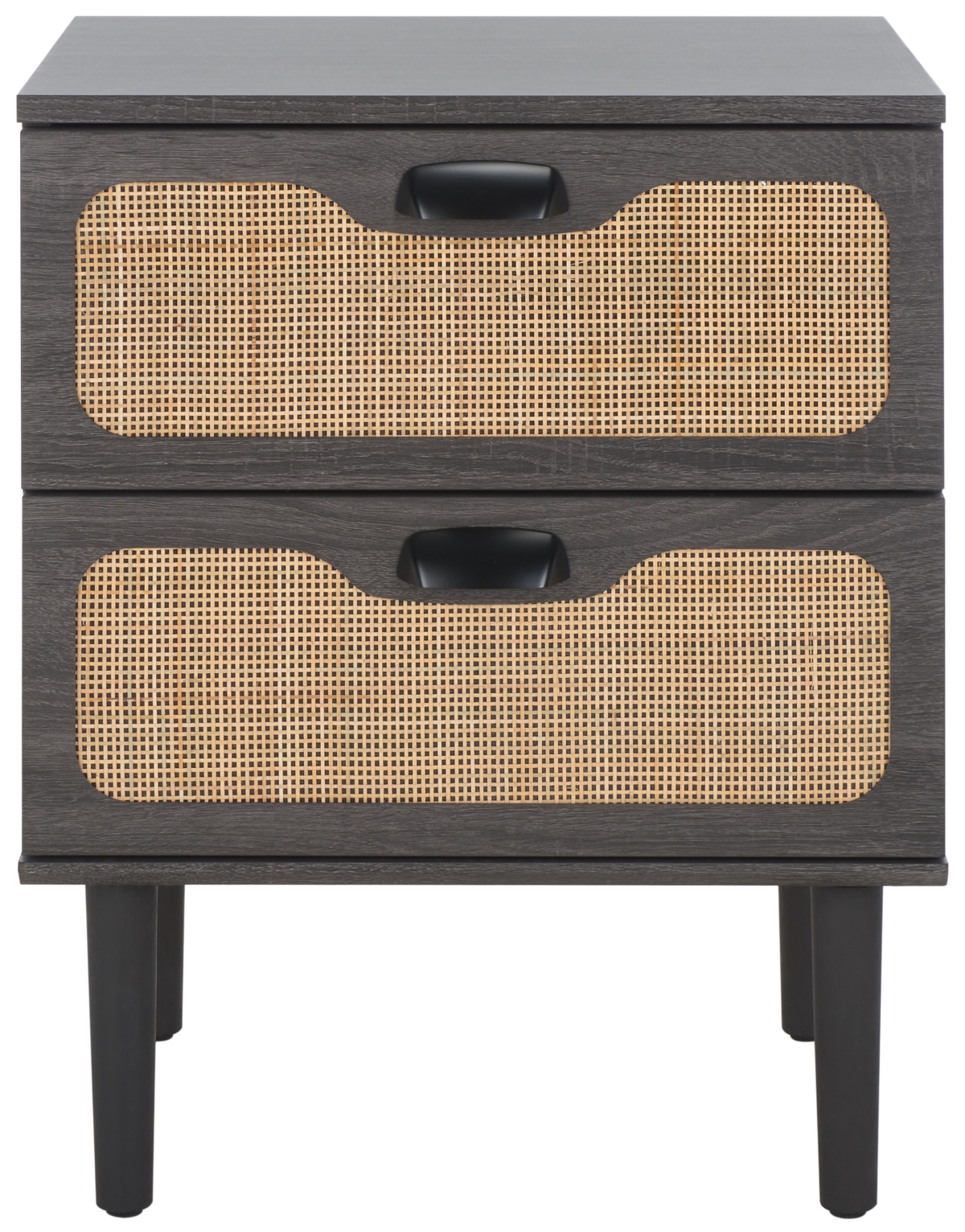 Irelia 2 Drawer Nightstand - Distressed Black / Natural - Safavieh - Image 0