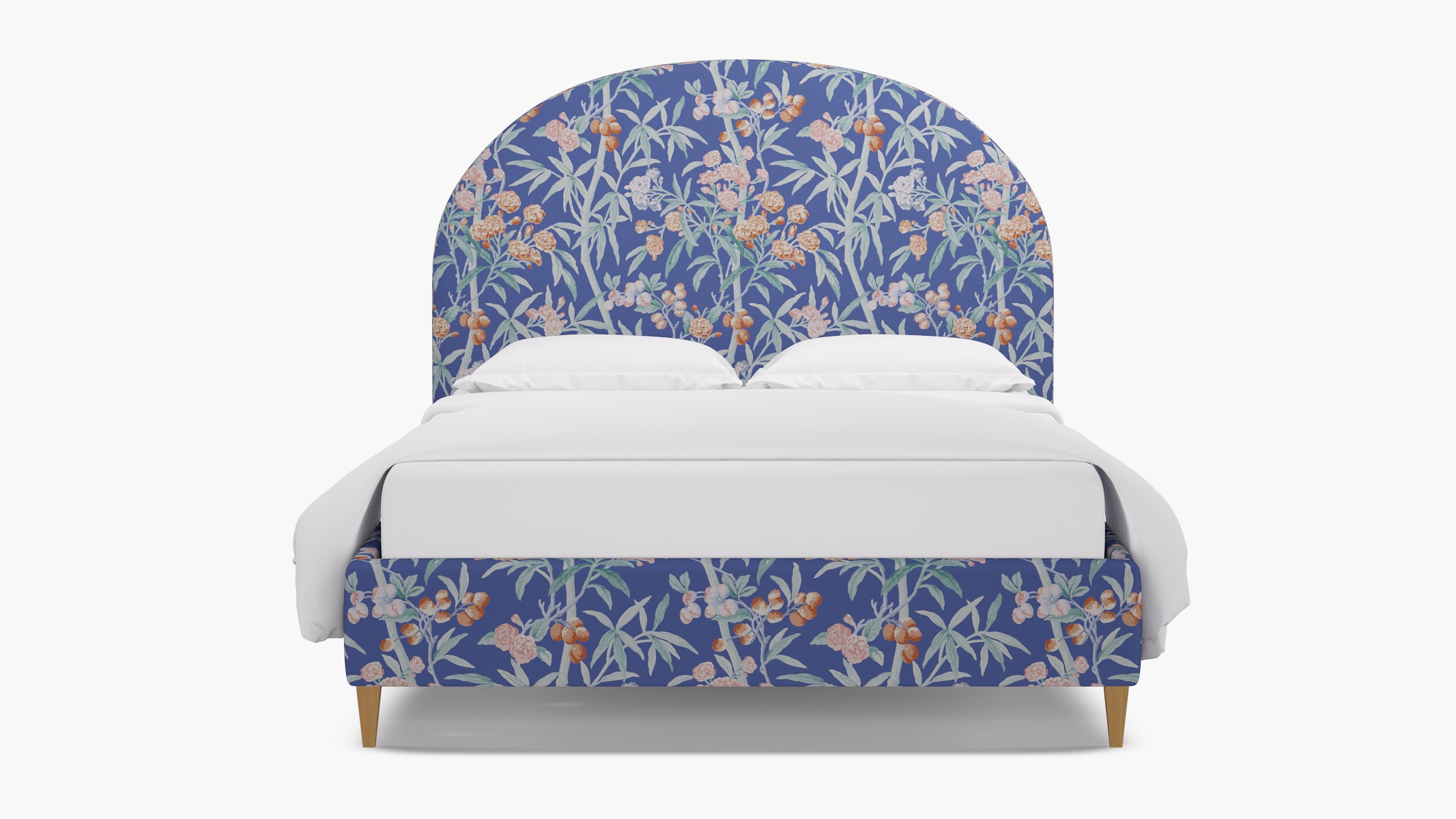 Demilune Bed, Lapis Lanai, Natural Square Tapered Leg, King - Image 0