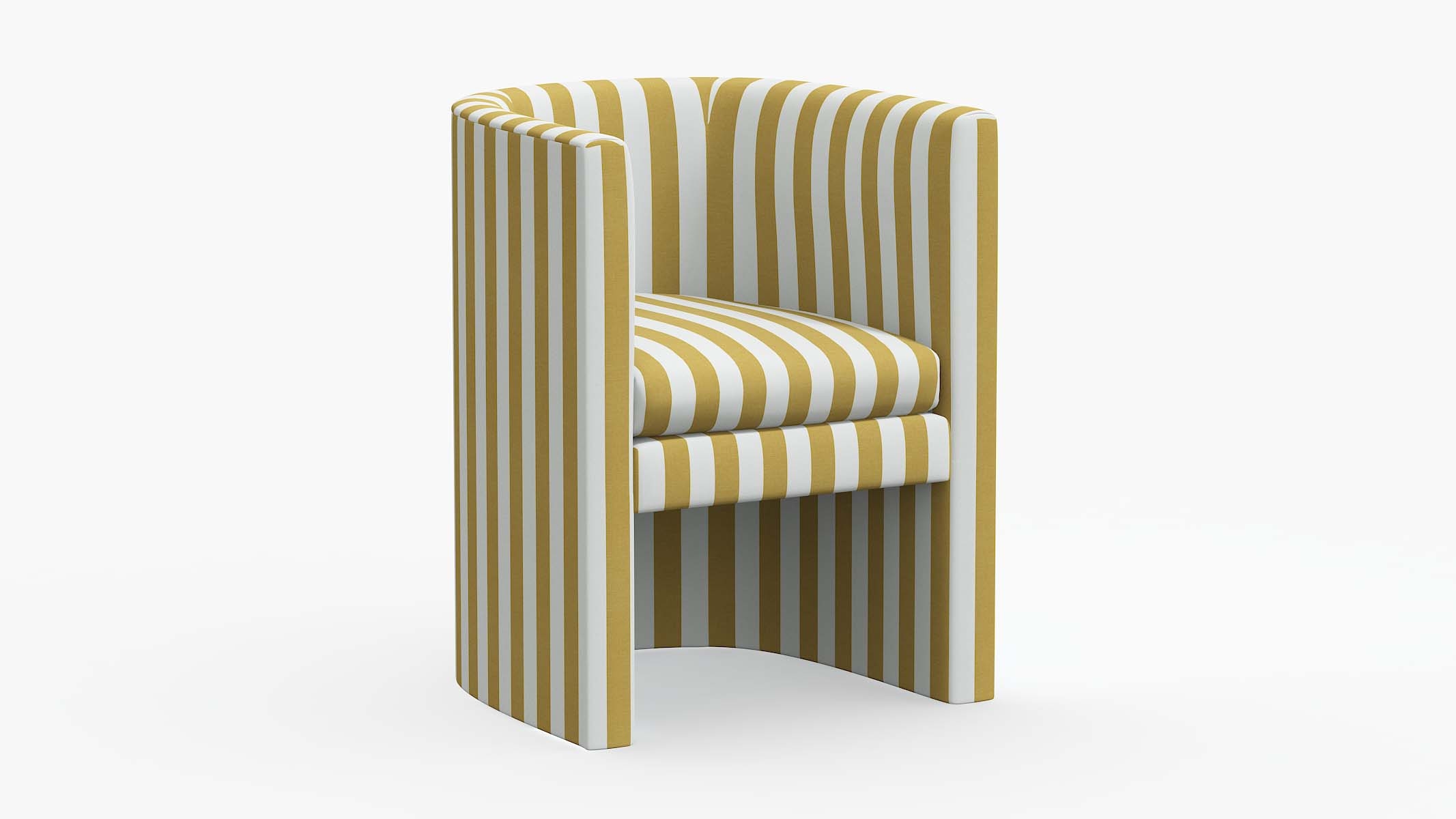 Barrel Back Dining Chair, Citrine Cabana Stripe - Image 0