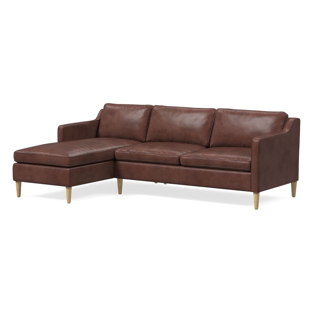Hamilton 93" Left 2-Piece Chaise Sectional, Charme Leather, Oxblood, Almond - Image 0