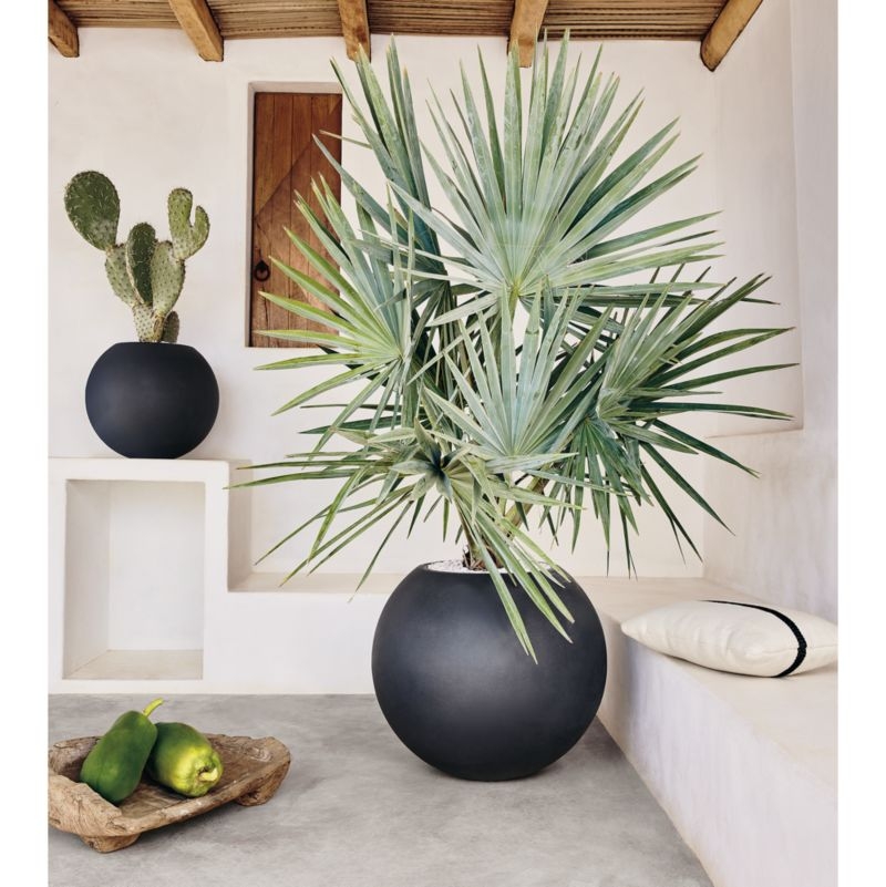 Sphere Large Dark Grey Indoor/Outdoor Planter - Image 1