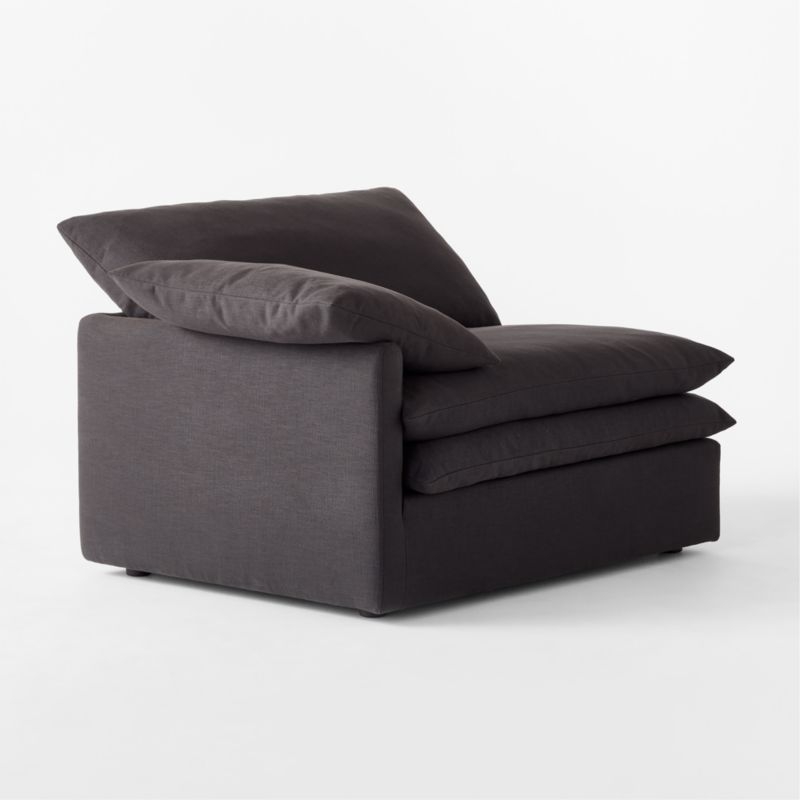 Mattea Charcoal Black Performance Linen Left-Arm Chair - Image 2
