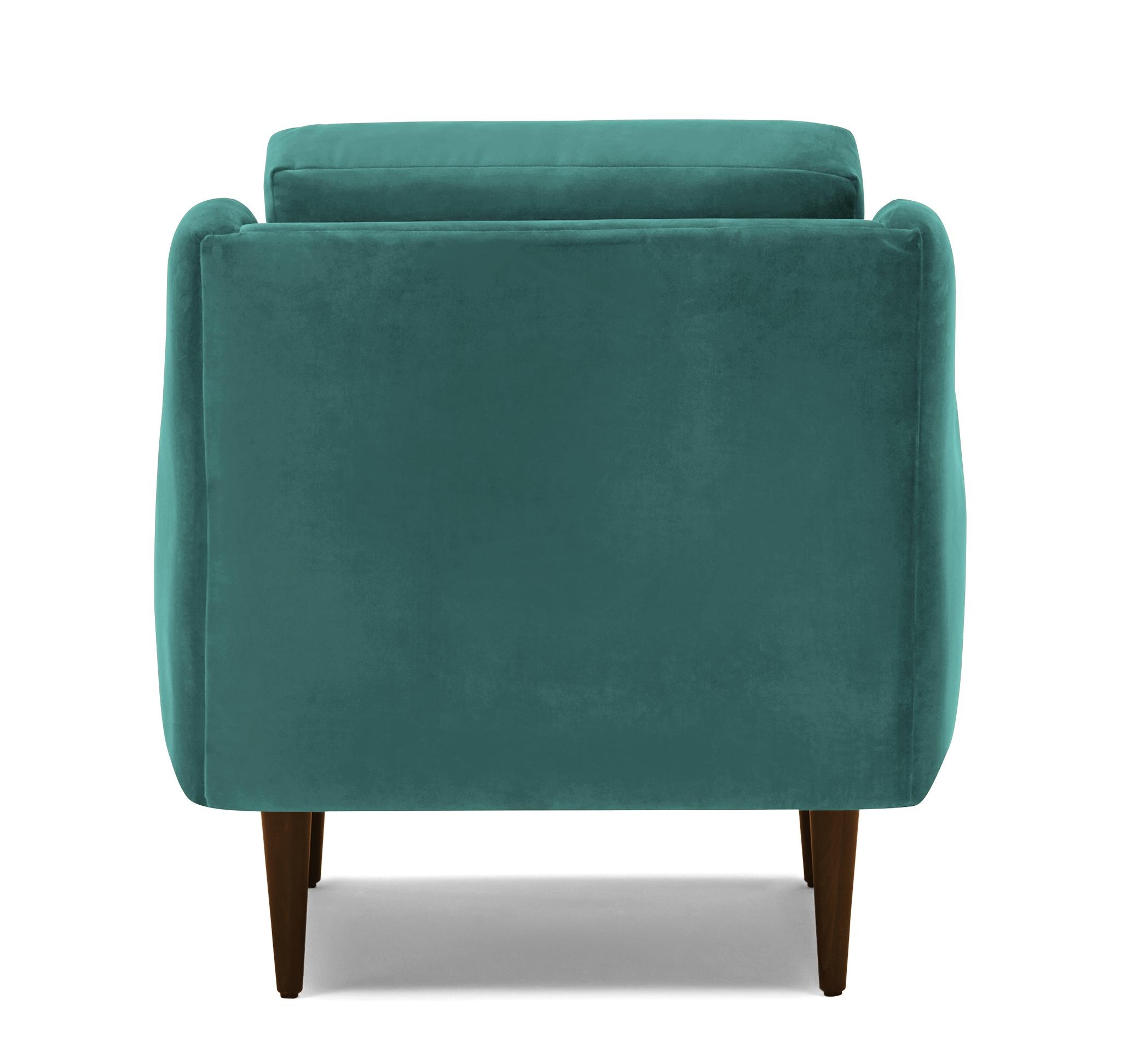 Green Bell Mid Century Modern Chair - Essence Aqua - Mocha - Image 4