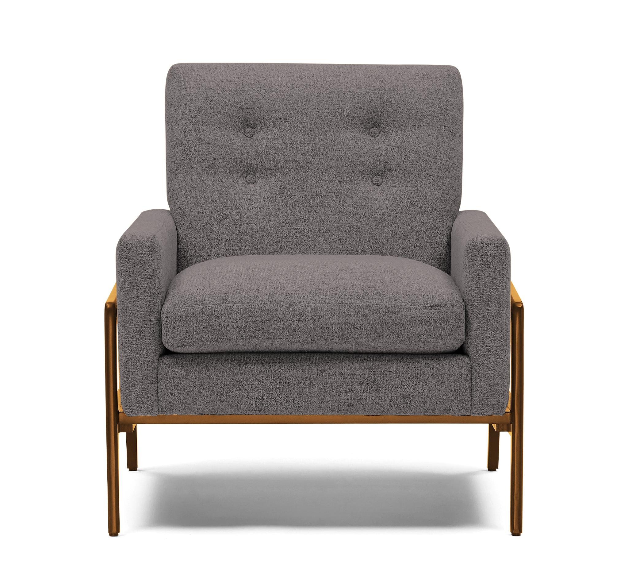 Gray Clyde Mid Century Modern Chair - Taylor Felt Grey - Mocha - Image 0