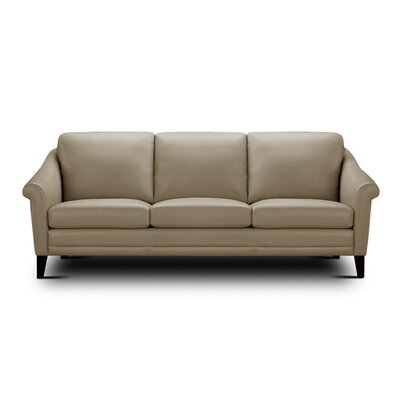 Genuine Leather 85'' Rolled Arm Sofa - Image 0