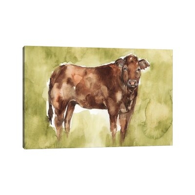 Cow In The Field I by Jennifer Goldberger - Wrapped Canvas Painting - Image 0