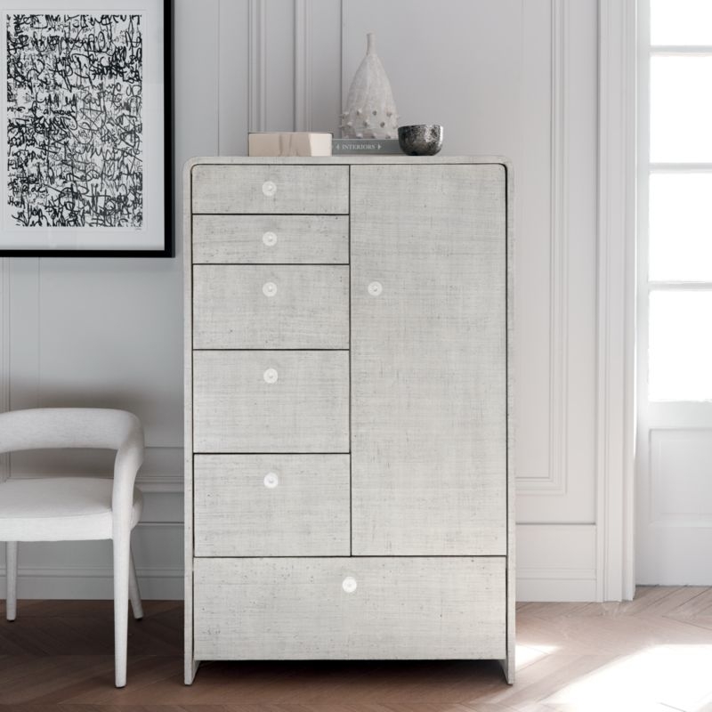 Archer Lacquered Linen Chifforobe - Image 1