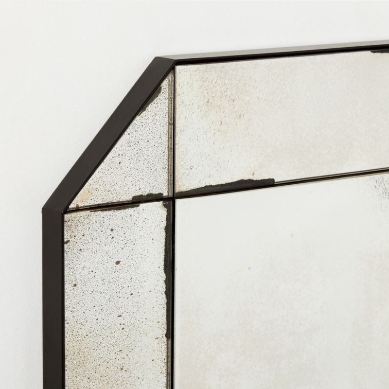 Sureau Antiqued Black Rectangular Wall Mirror 24x48 - Image 2