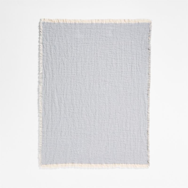 Supersoft Organic Cotton Gauze Smoke Blue Baby Stroller Blanket - Image 2