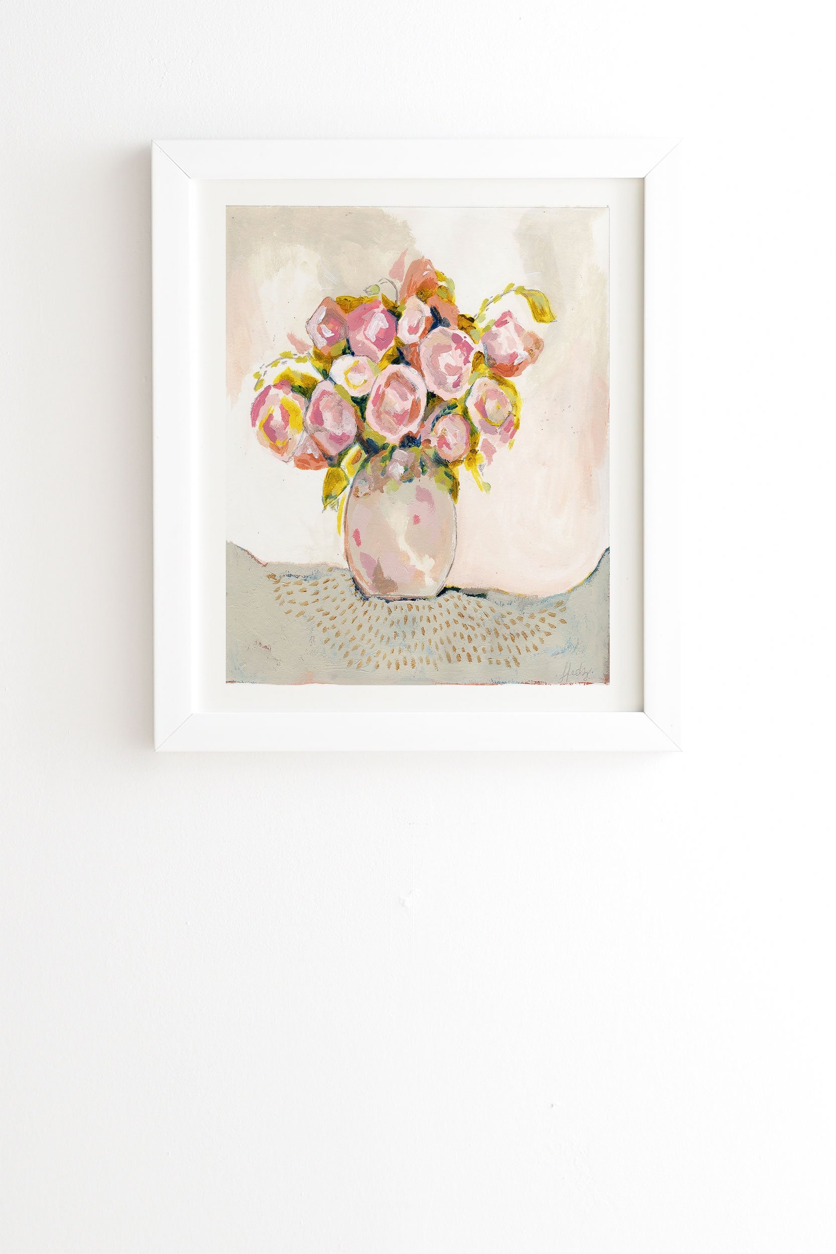 Laura Fedorowicz Always Choose Flowers White Framed Wall Art - 19" x 22.4" - Image 0