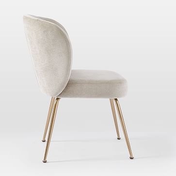 Greer Dining Chair, Performance Coastal Linen, Stone White, Chrome - Image 2