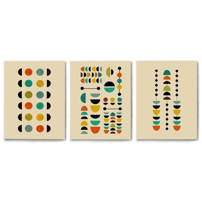 Contemporary Circles by Monica Pop - 3 Piece Painting Print - Image 0