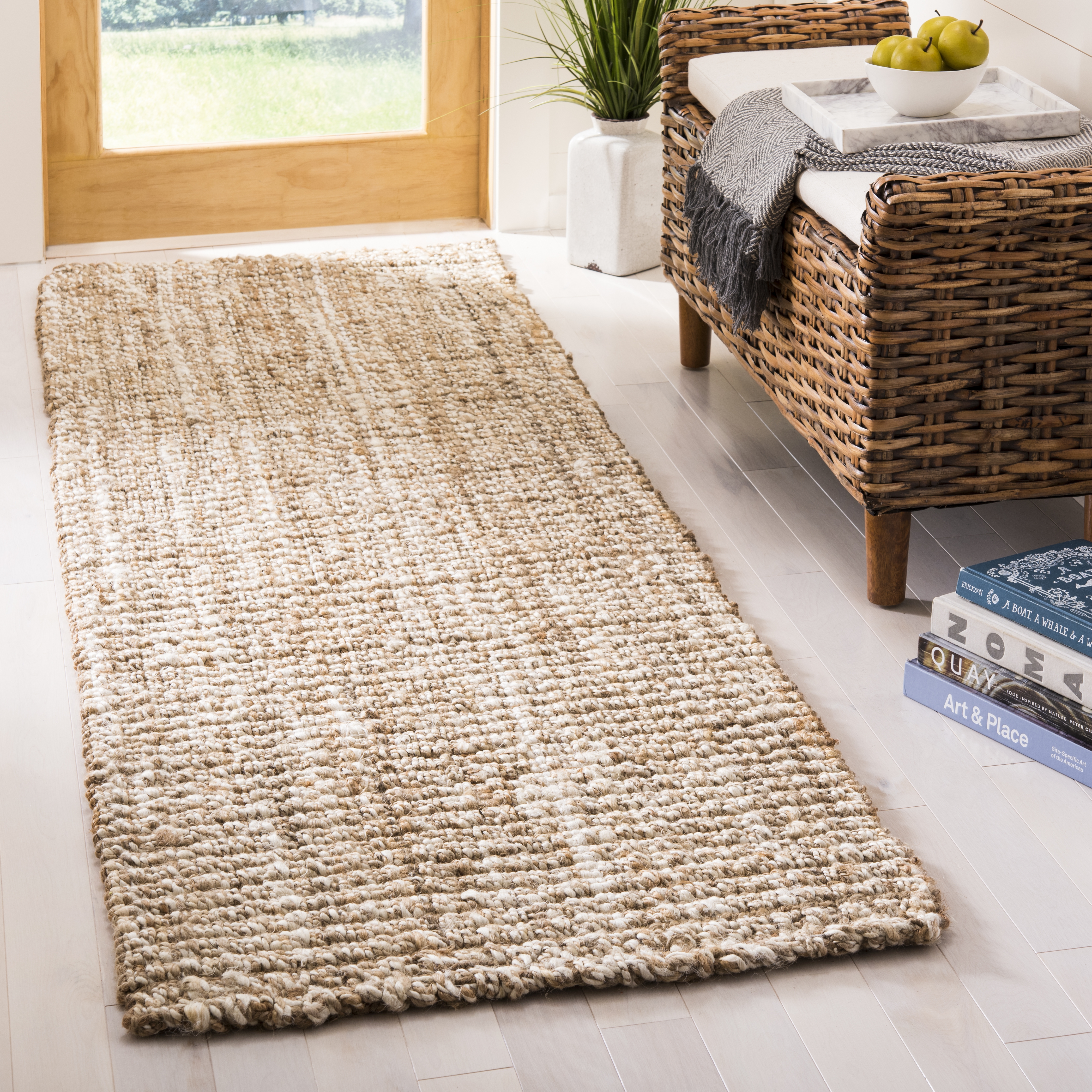 Arlo Home Hand Woven Area Rug, NF456A, Natural,  2' 6" X 6' - Image 1