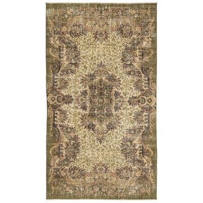 One-of-a-Kind Hand-Knotted 1960s Beige 5'2" x 8'2" Area Rug - Image 0