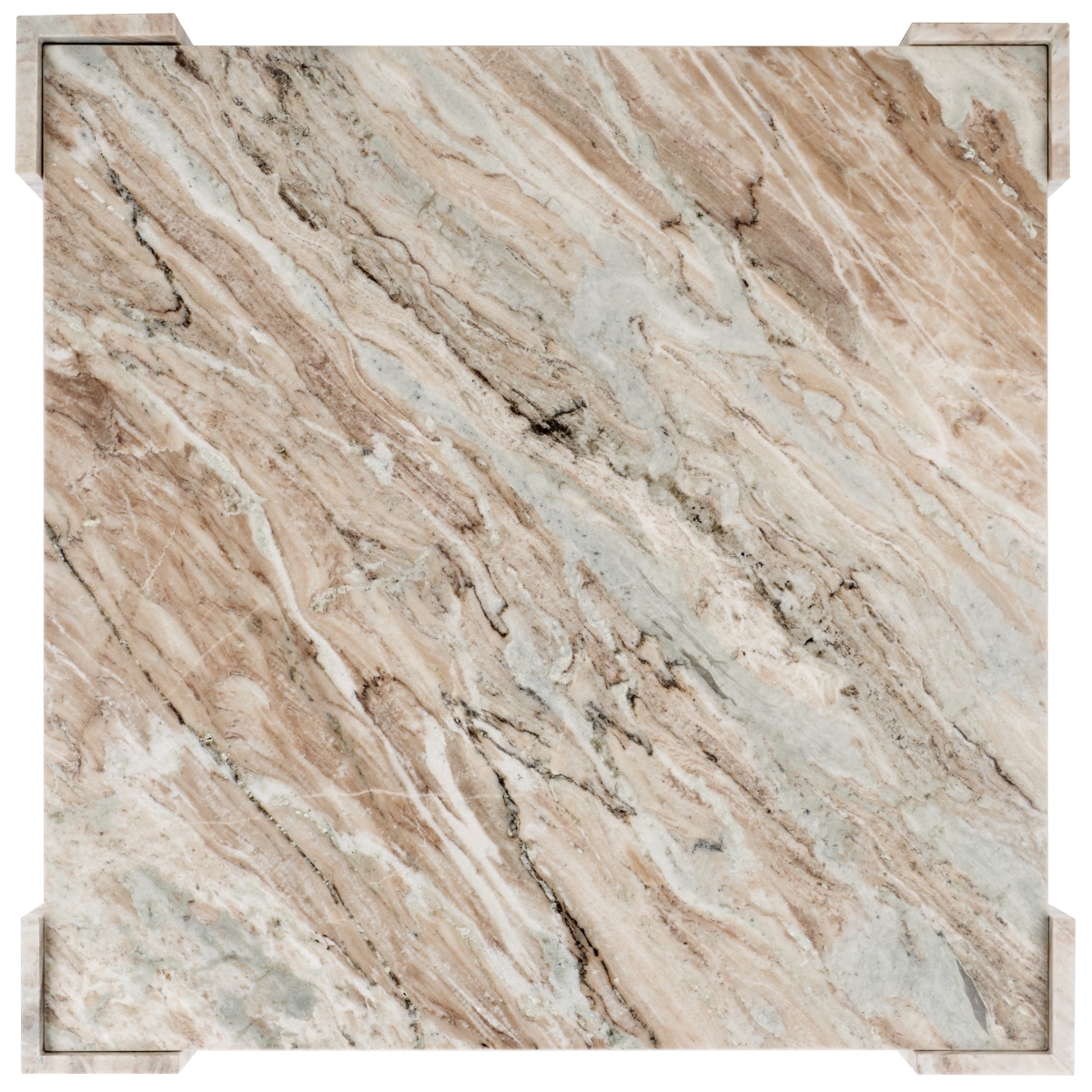 Catayana Marble Coffee Table - White/Brown - Image 5