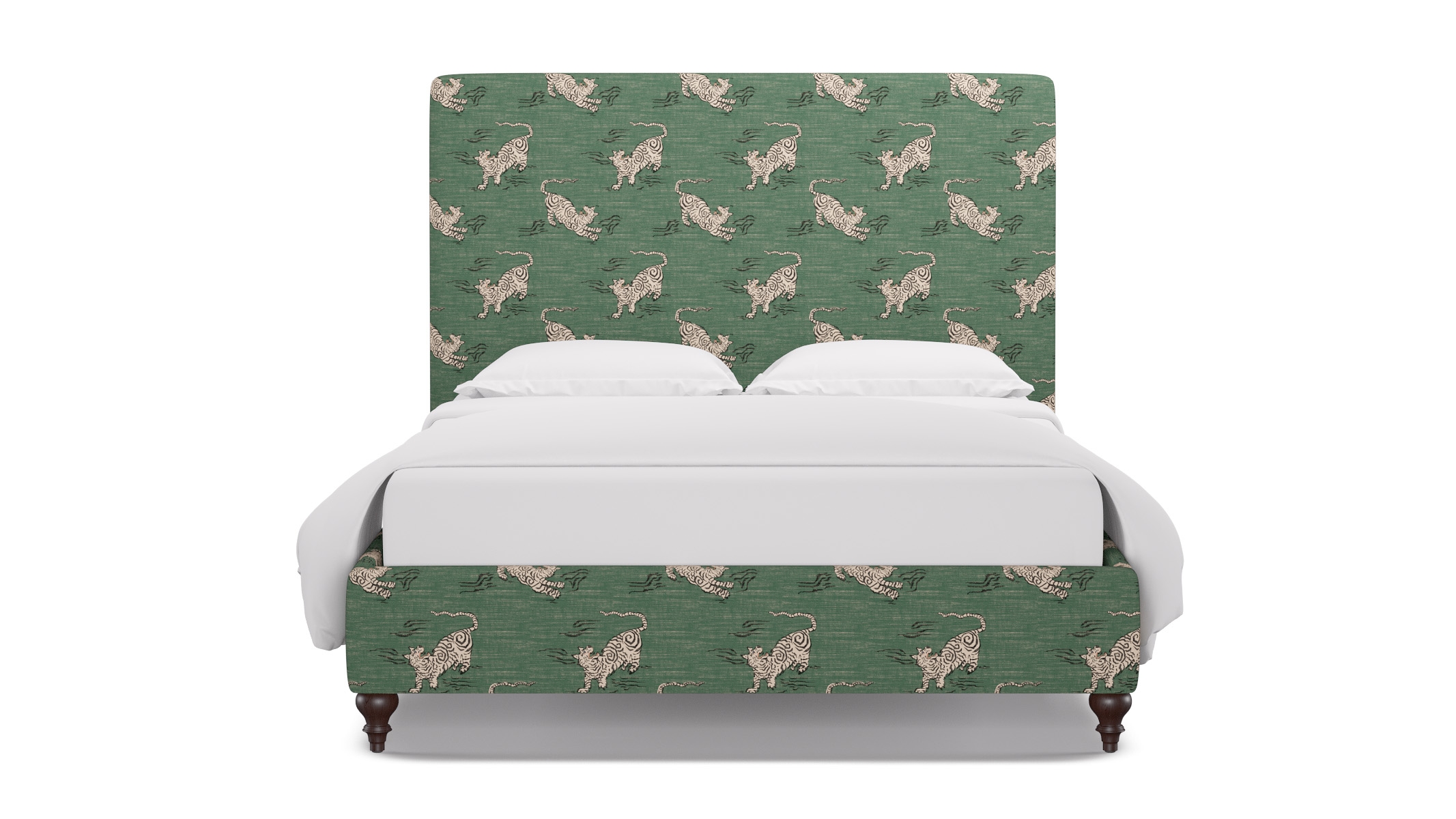Classic Bed, Emerald Tigresse, Espresso Traditional Turned Leg, Twin - Image 0