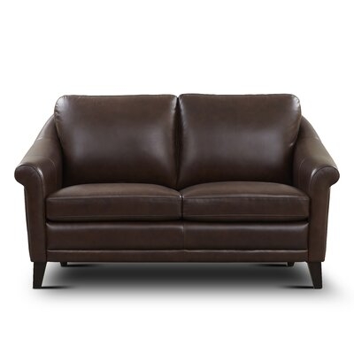 Genuine Leather 61'' Rolled Arm Loveseat - Image 0