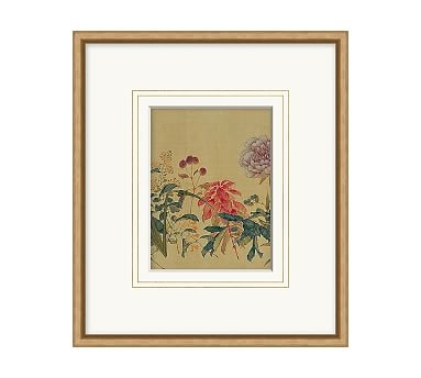 Edo Flowers 2 Framed Matted Print, 13" x 15" - Image 0
