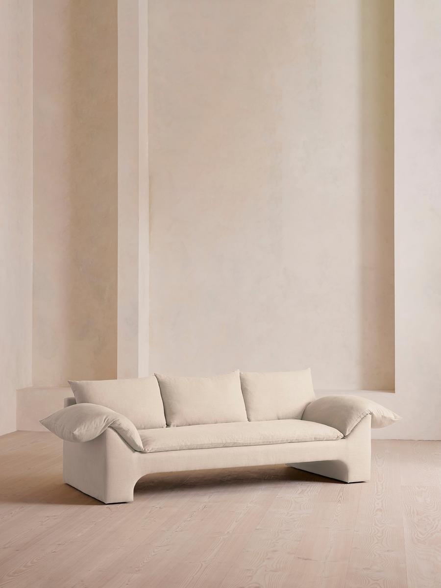 Wyatt Three Seater Sofa, Linen, Bisque, US - Image 0