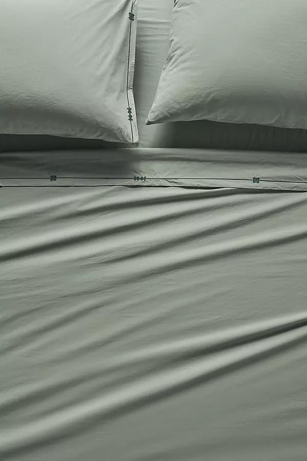Taylor Organic Cotton Percale Embroidered Sheet Setu200b - Image 0