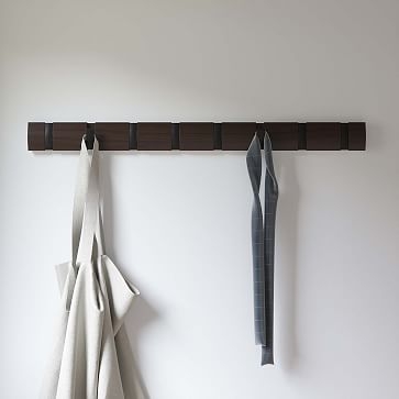 Flip Shelf, 8 Hook, Walnut & Gray - Image 1