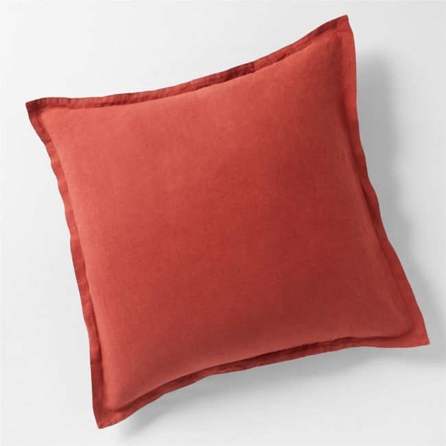 New Natural EUROPEAN FLAX ™-Certified Linen Castilian Red Euro Bed Pillow Sham - Image 0