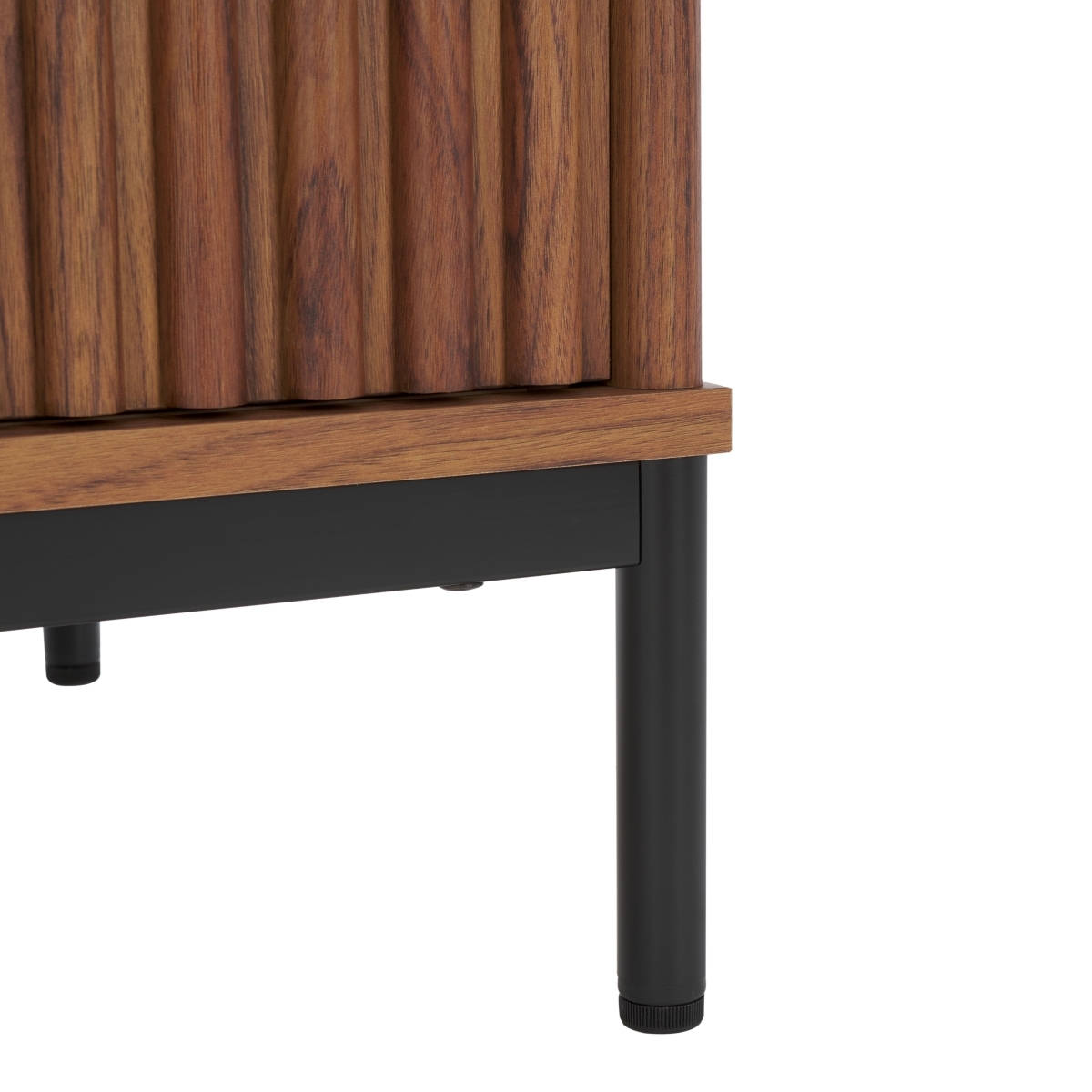 Lylia 2 Door Coffee Table - Walnut / Black - Safavieh - Image 3