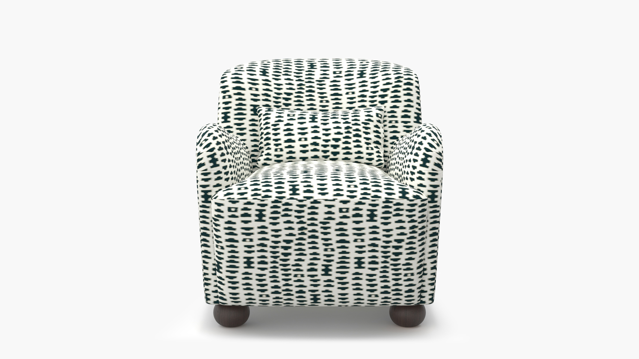 Club Chair, Ivory Odalisque, Espresso Bun Foot - Image 0