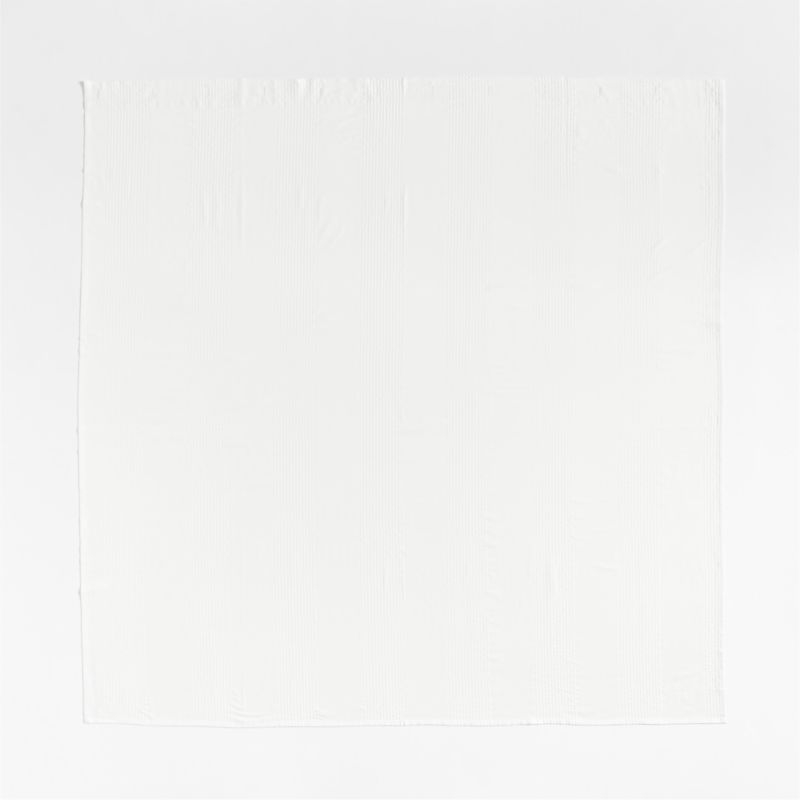 Organic Cotton White Seersucker Shower Curtain - Image 1