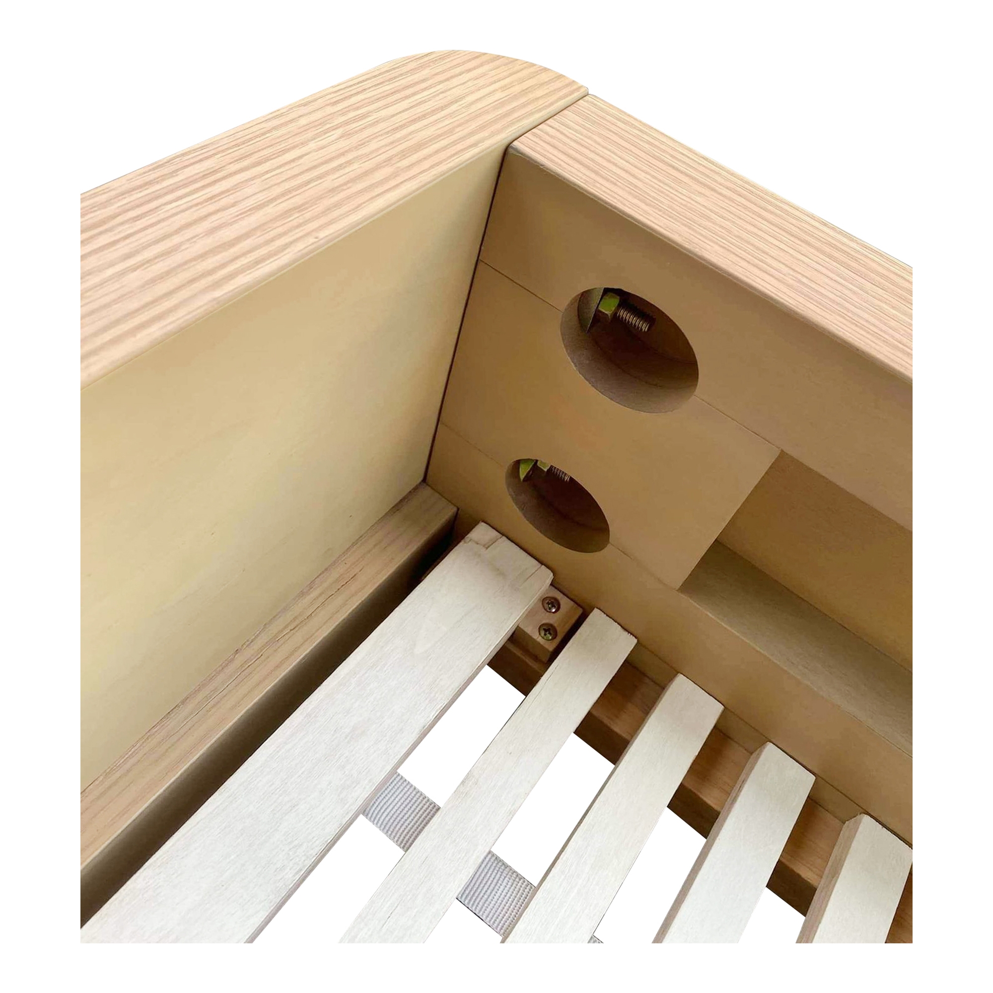 Round Off Queen Bed Light Oak Brown - Image 5