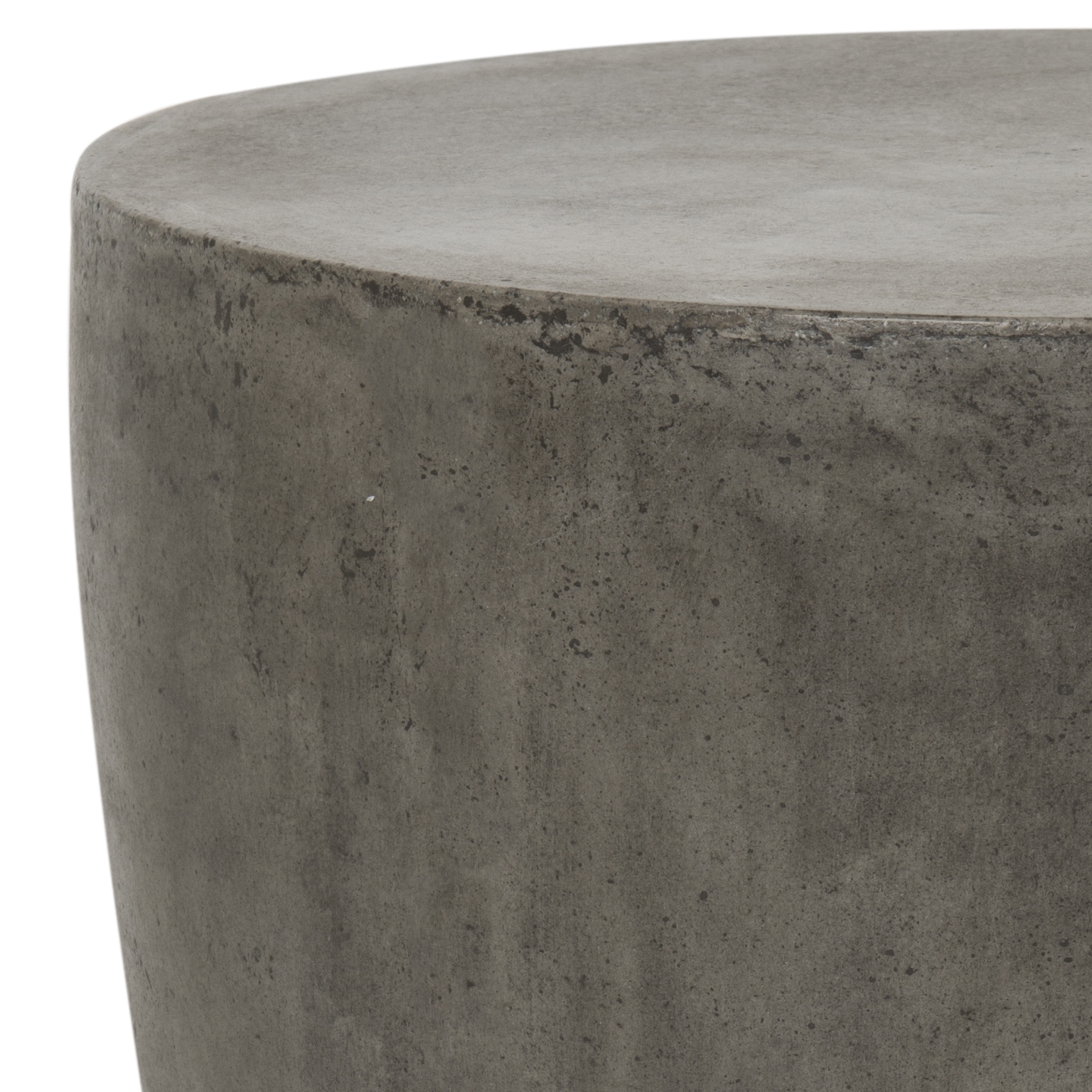 Aishi Indoor/Outdoor Modern Concrete Round 17.7-Inch H Accent Table - Dark Grey - Arlo Home - Image 2