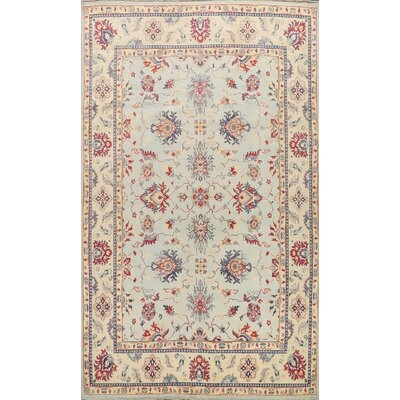 One-of-a-Kind Hand-Knotted New Age 8'7" x 12' Wool Area Rug in Beige/Red - Image 0